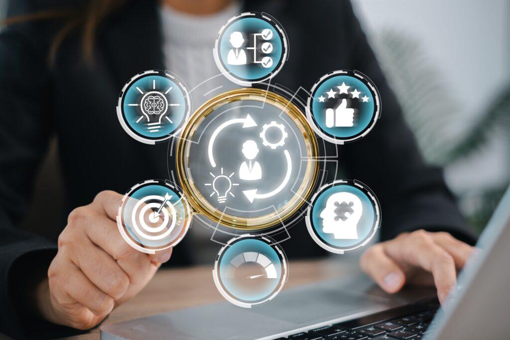Digitale Icons zu Qualität und Servicezielen | Gebäudereinigung Oberhausen